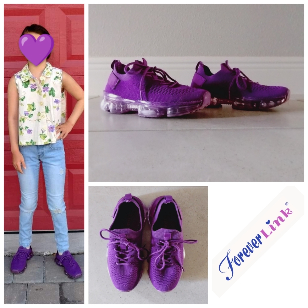 Purple Slip-On Sneakers (faux laces)